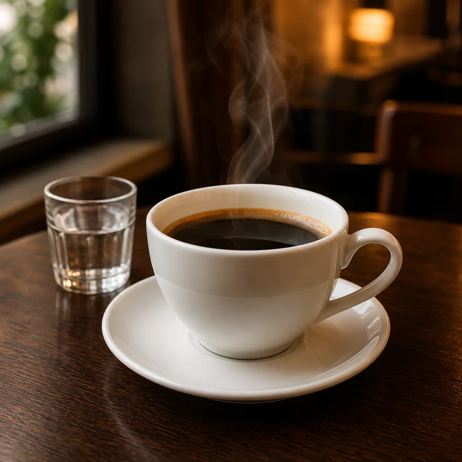 Café allongé chez Pizza Vitti à Bordeaux