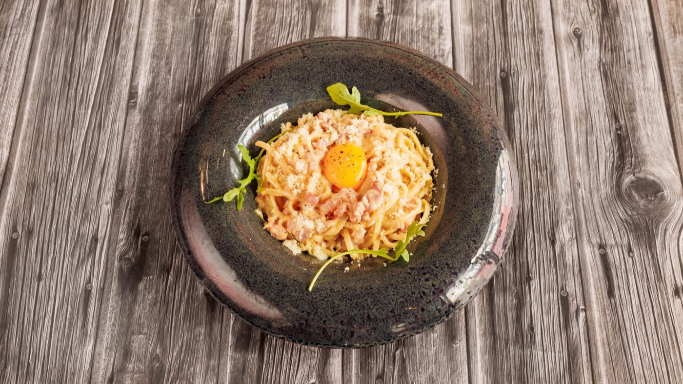 Spaghetti à la Carbonara chez Pizza Vitti à Bordeaux